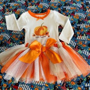 Baby Essentials 2-Piece Fall-Themed Outfit with Bodysuit and Tutu - Sz 9-Months